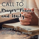 A Call to Prayer, Peace, and Unity