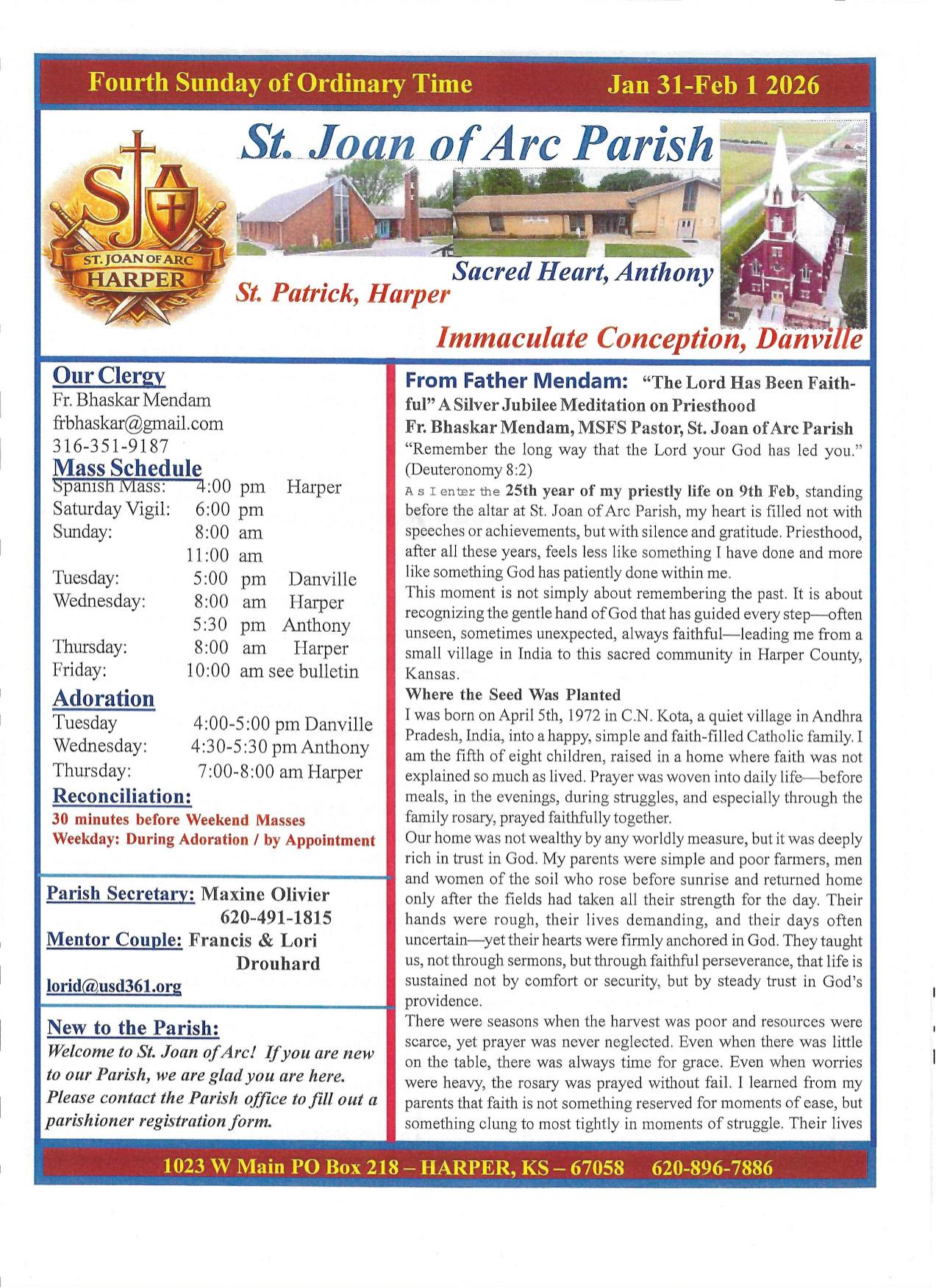 january 25, 2026 Bulletin