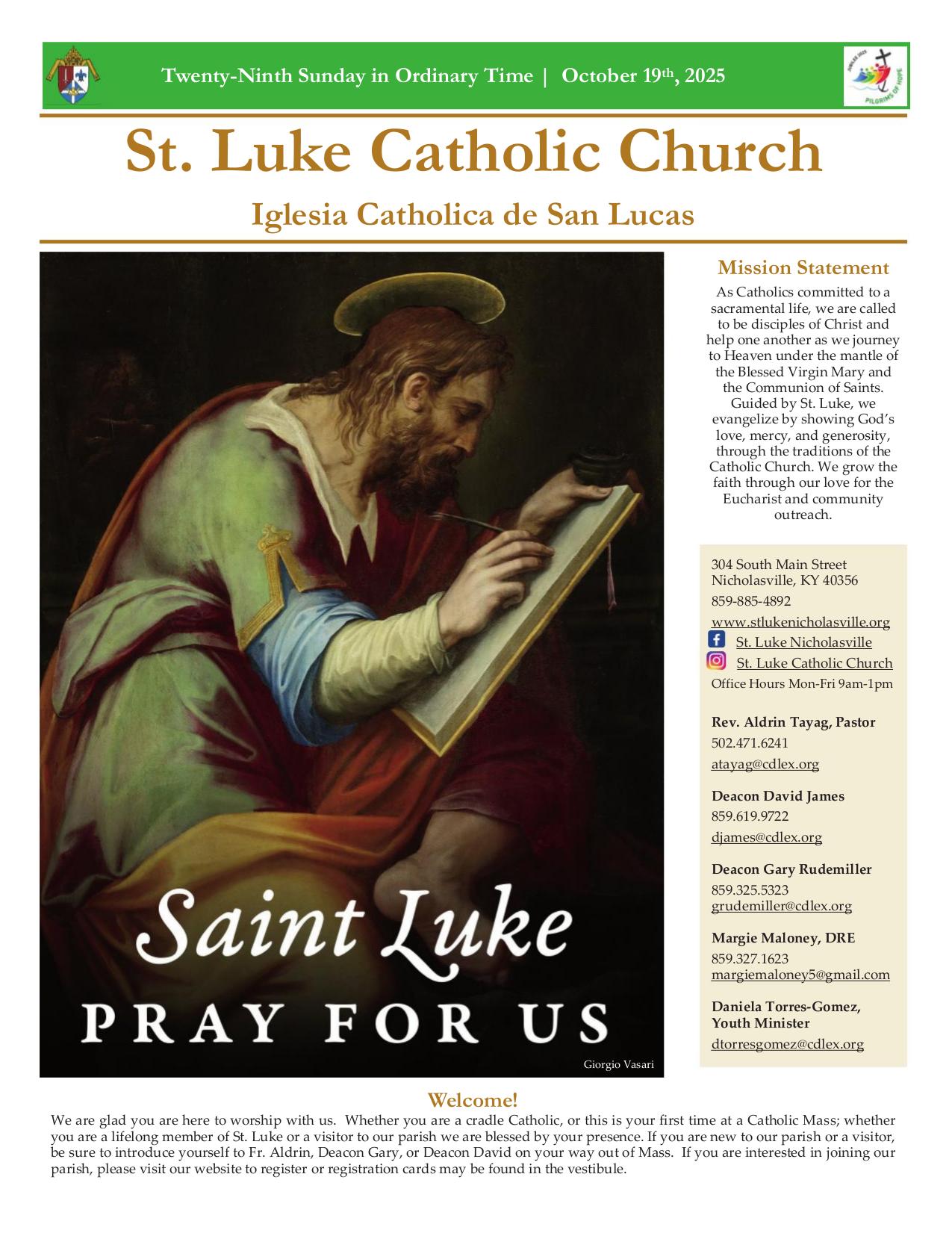 october 19, 2025 Bulletin