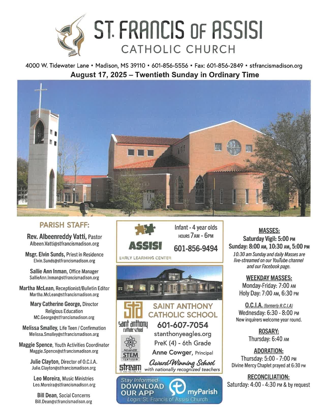 august 17, 2025 Bulletin