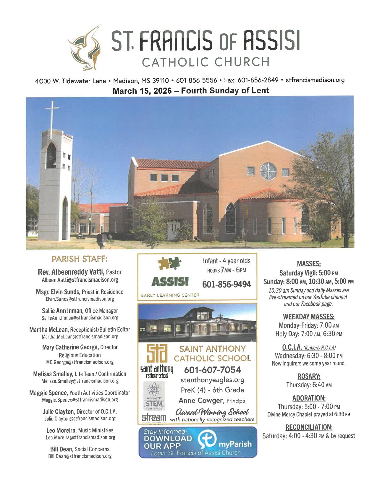 march 15, 2026 Bulletin