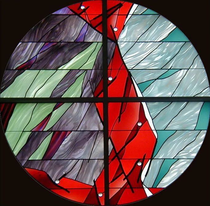 stained glass image doorway