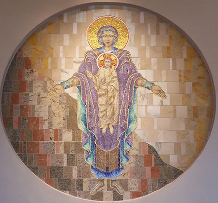 image of mosaic Mary and Christ Child