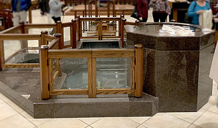 image of the Baptismal font at St. Francis of Assisi church