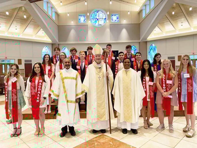 bishop priests and confirmation students