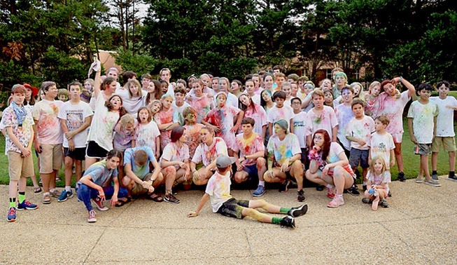 youth group with colors