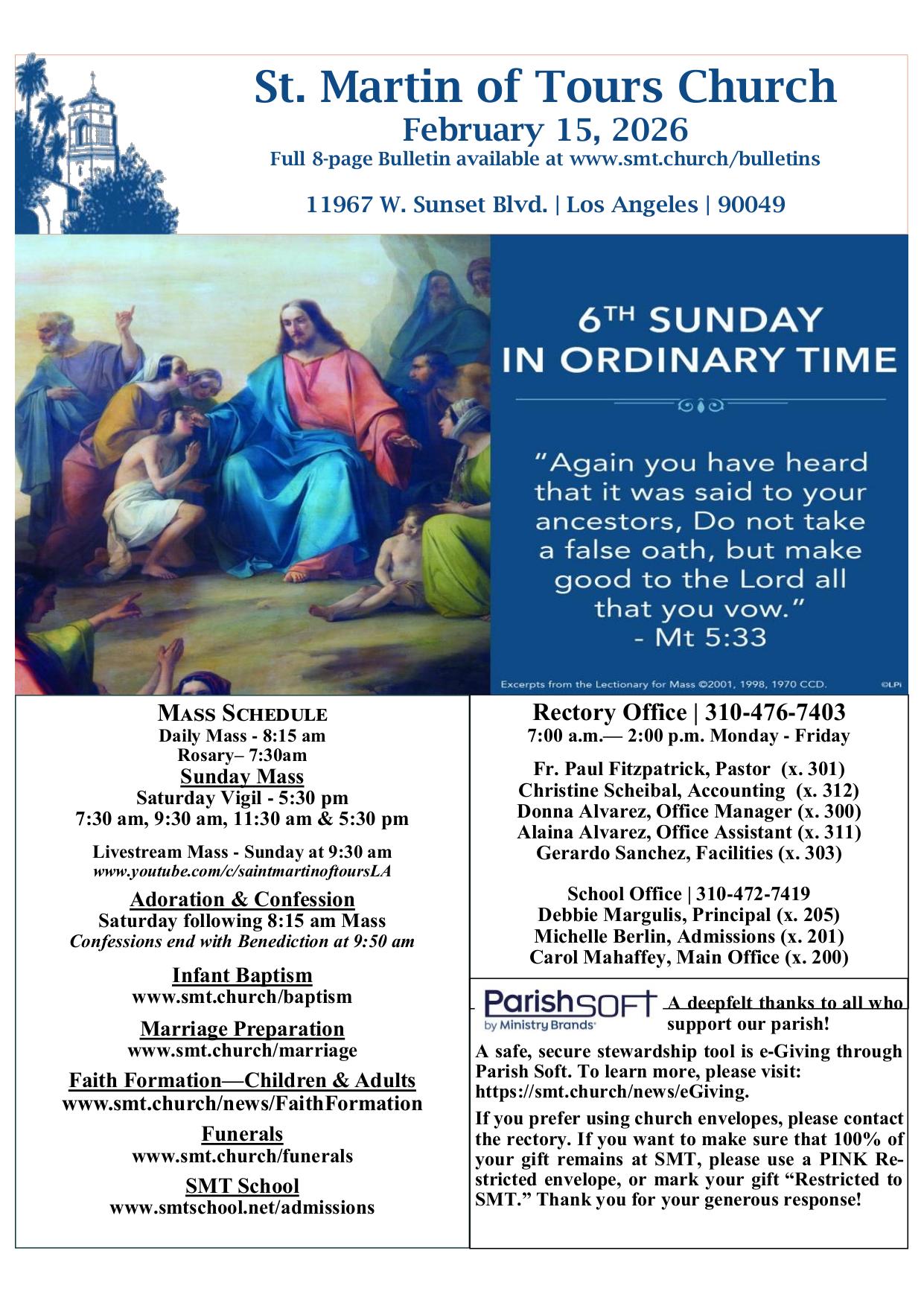 february 15, 2026 Bulletin