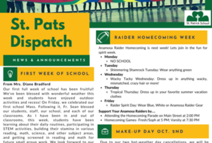St. Pats Dispatch Sept. 3