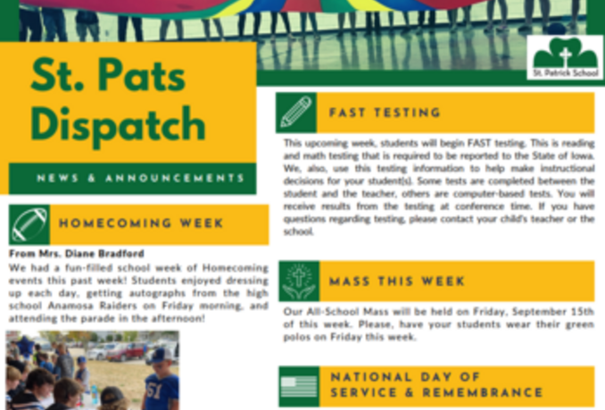 St. Pats Dispatch Sept. 10