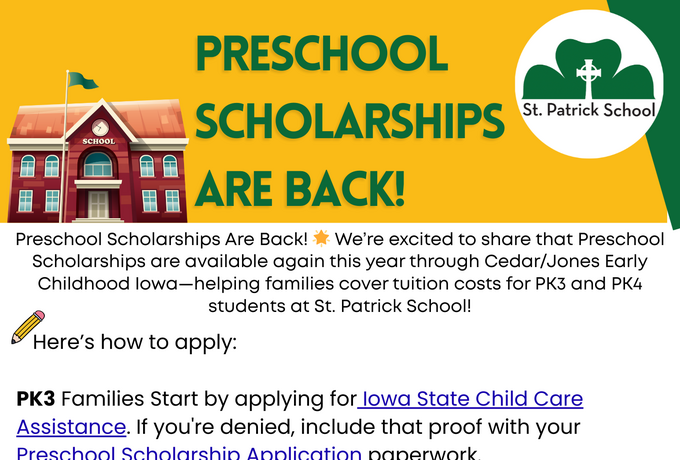 Preschool Scholarships are back!