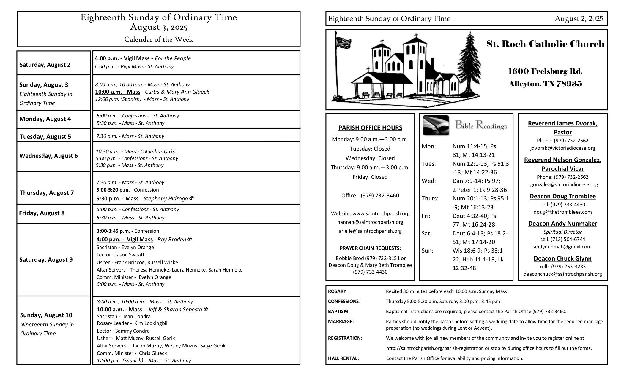 august 3, 2025 Bulletin