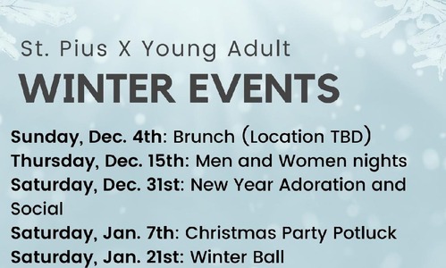 St. Pius X Young Adult 2023 Winter Events