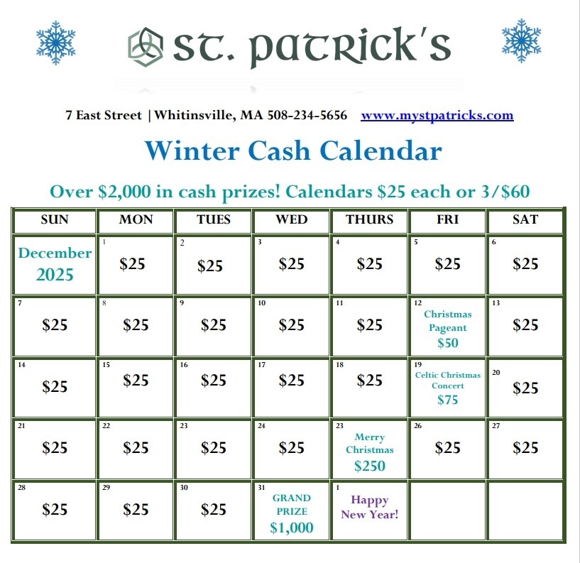 Winter Cash Calendar