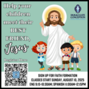 FAITH FORMATION CLASSES AND ADULT FORMATION