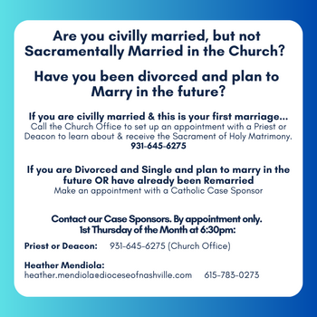 Are you civilly married, but not Sacramentally Married in the Church?