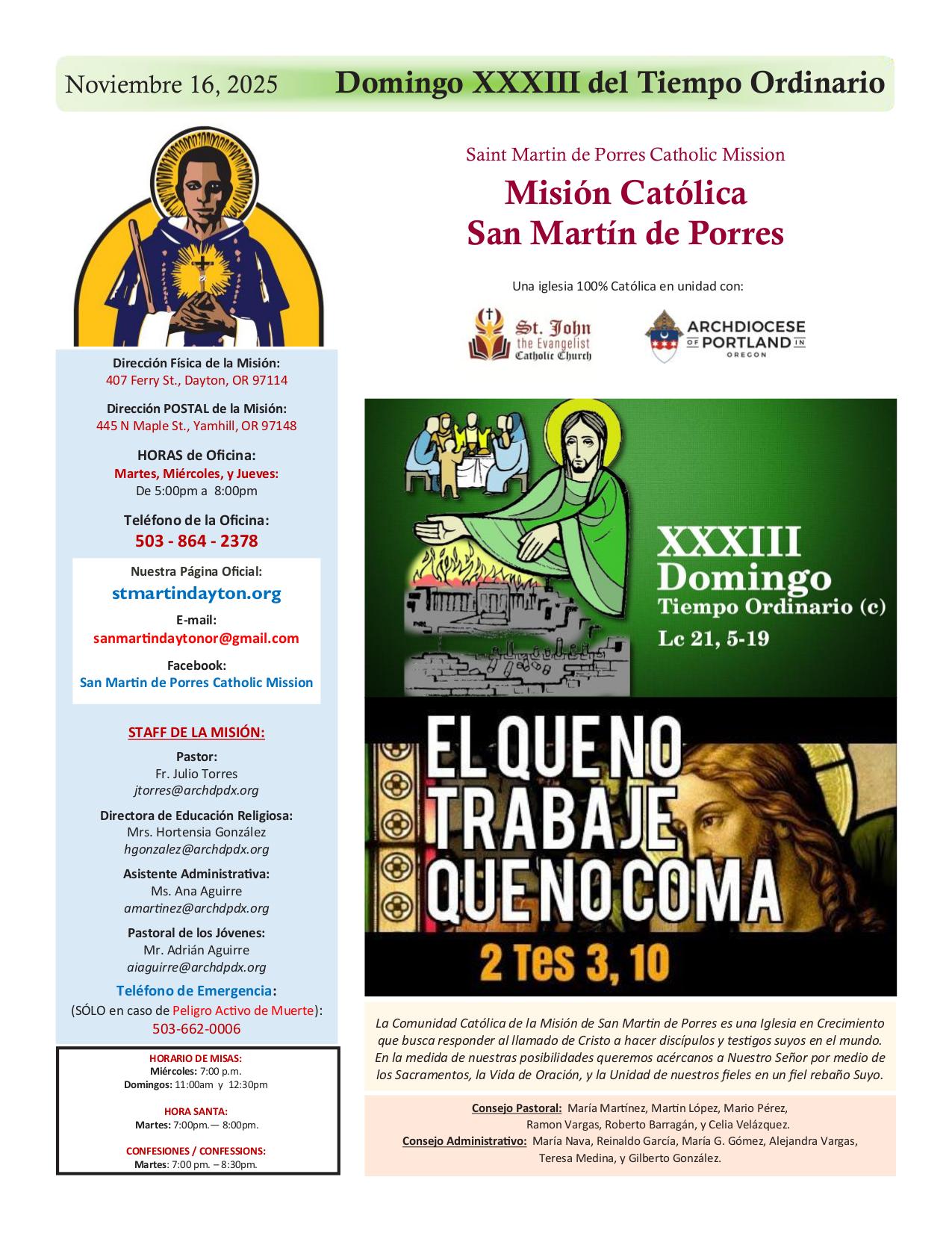 november 16, 2025 Bulletin