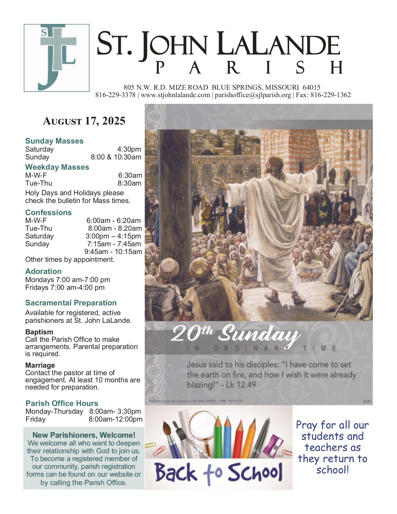 august 17, 2025 Bulletin