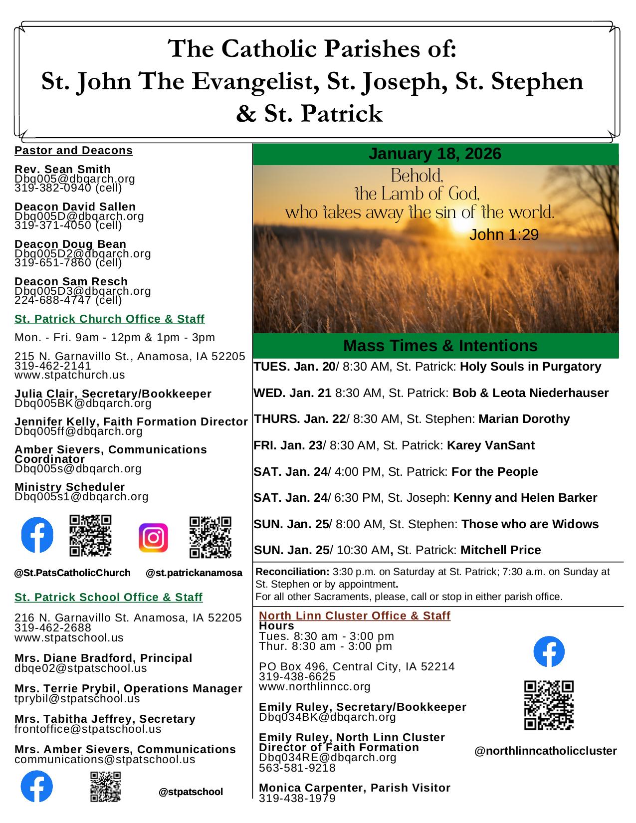 january 18, 2026 Bulletin