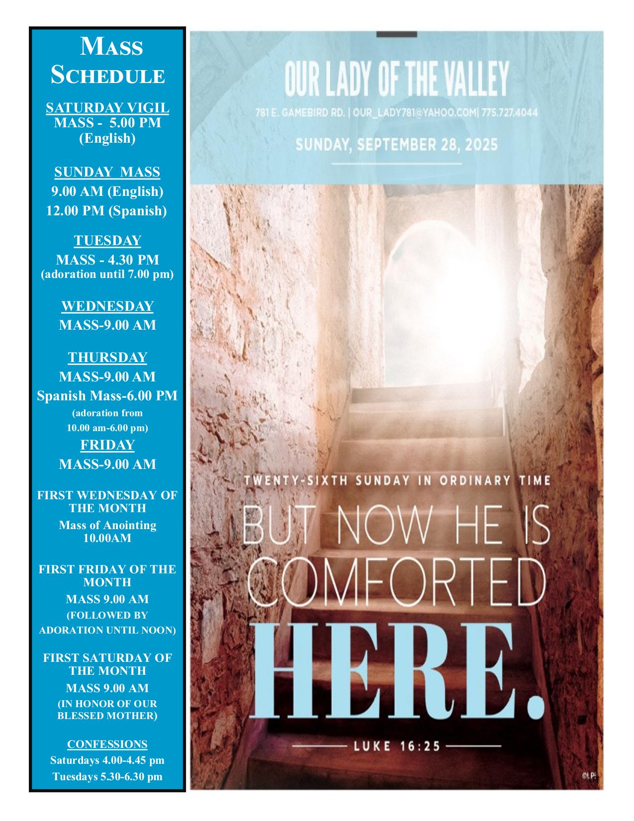 september 28, 2025 Bulletin