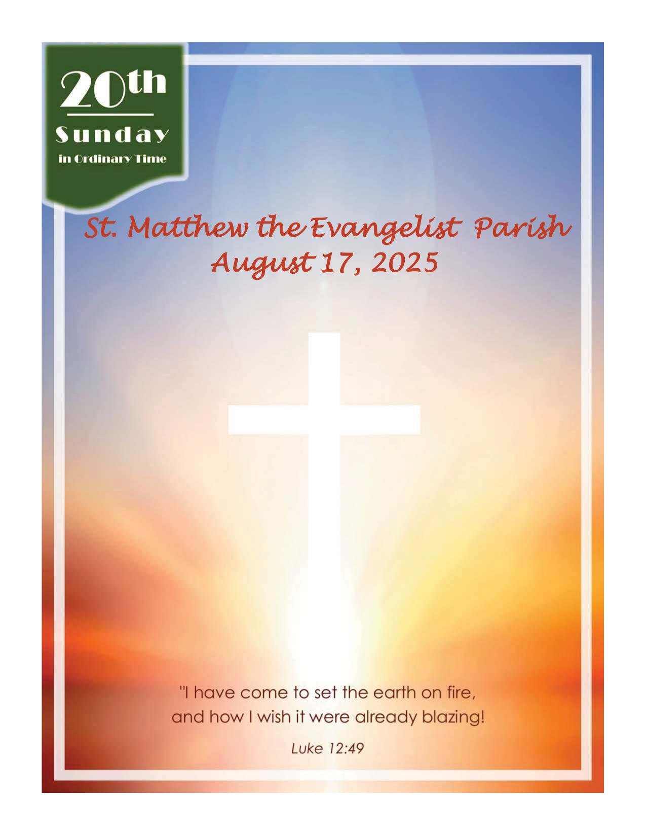 august 17, 2025 Bulletin