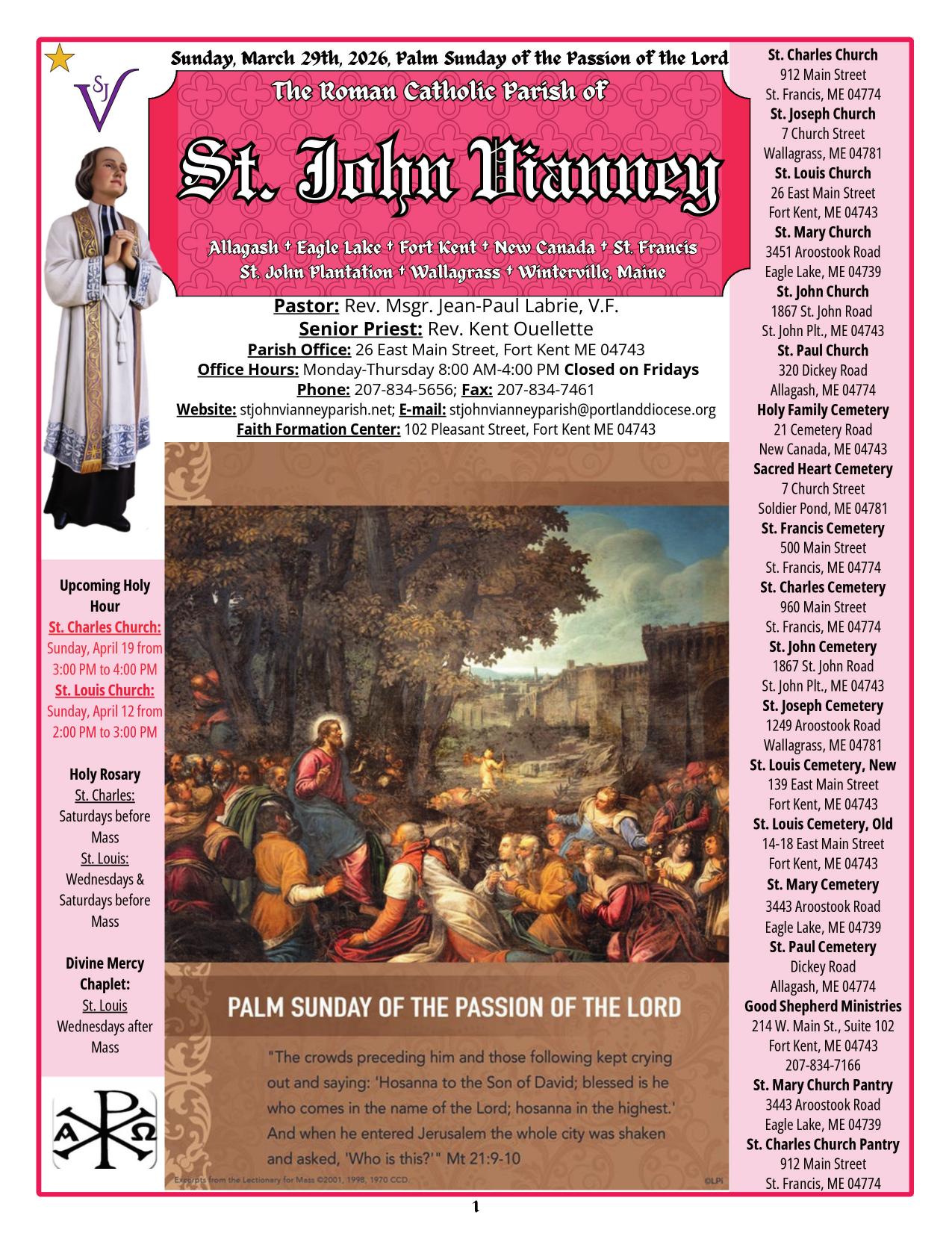 march 29, 2026 Bulletin