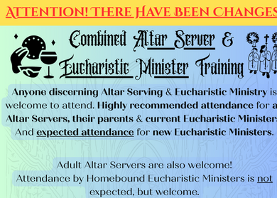 Combined Altar Server & Eucharistic Minister Training