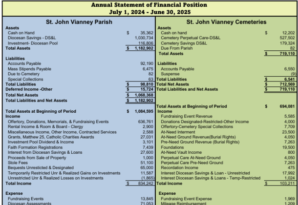 Annual Statement of Finacial Position