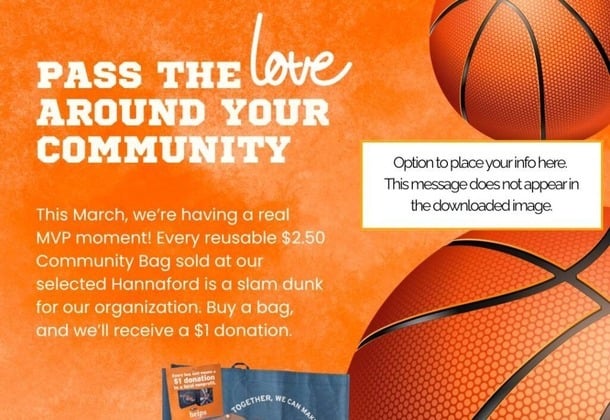 Fort Kent Hannaford Community Bags for St. Charles Food Pantry