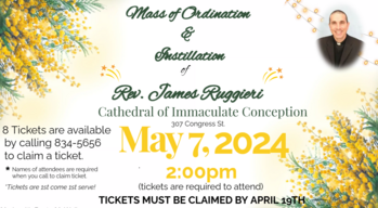 Tickets to the Installation Mass of Rev. Ruggieri Are Still Available, Bus Travel Part Way!