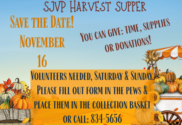Save the Date Nov. 16: Harvest Supper