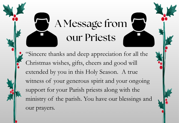 A Message from our Priests