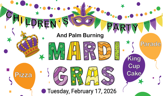 Ongoing Registration for a Mardi Gras Children's Party on February 17