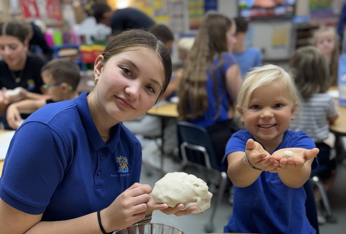 Celebrating National Play-Doh Day with Cross-Grade Learning at St. Ann School