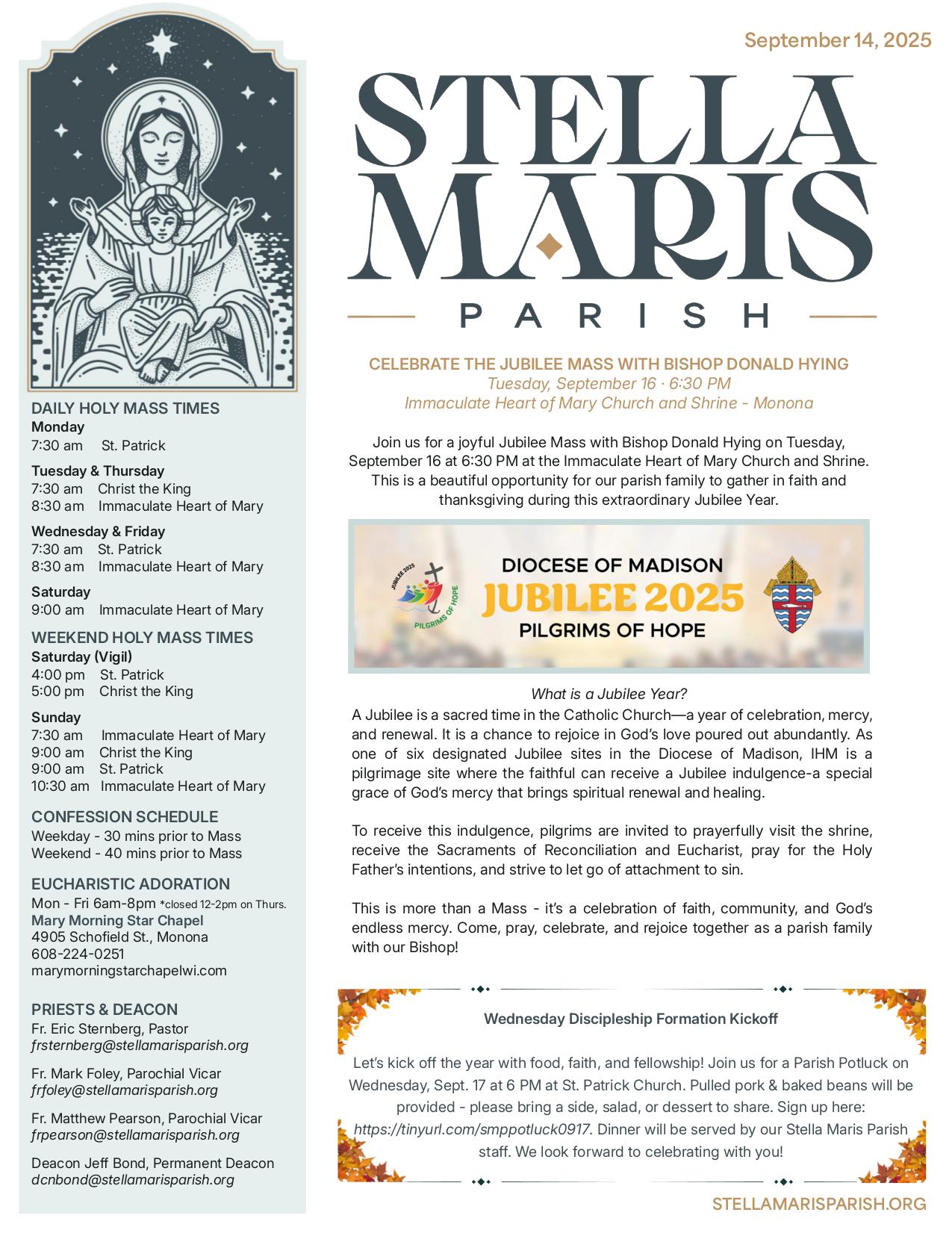 september 14, 2025 Bulletin