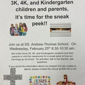 Ss. Andrew-Thomas 3K, 4K & Kindergarten Sneak Peek