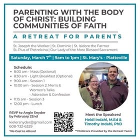 Retreat for Parents on March 7 at St. Mary Church, Platteville