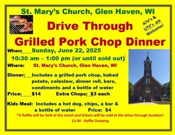 St. Mary Help of Christians Drive Thru Pork Chop Dinner
