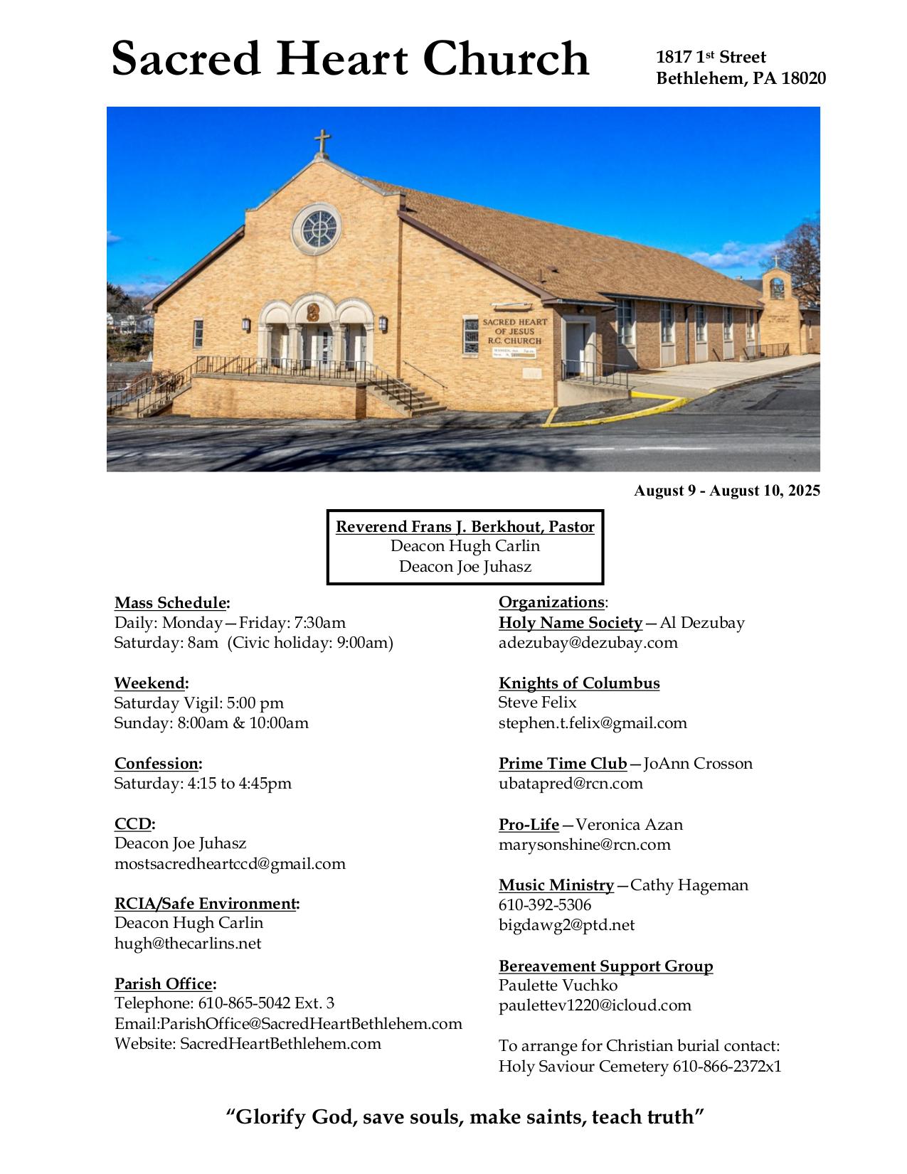 august 10, 2025 Bulletin