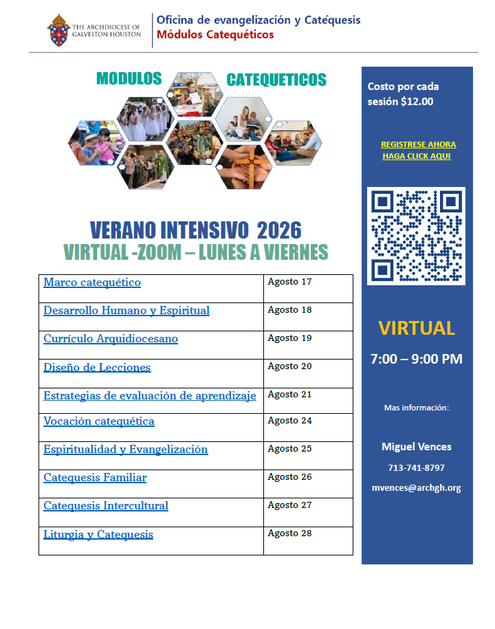 VOLANTE DE MODULOS CATEQUETICOS VIRTUALES -INTENSIVO DE VERANO-