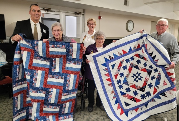 Veterans quilts presented by Fort Dodge CDA