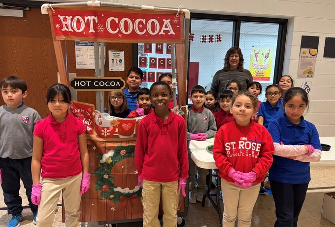 St. Rose of Lima students operate hot cocoa stand