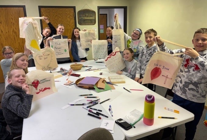 Moville parishioners distribute blessing bags