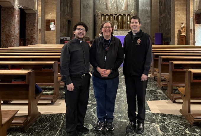 Milford parishioner on pilgrimage connects with seminarians
