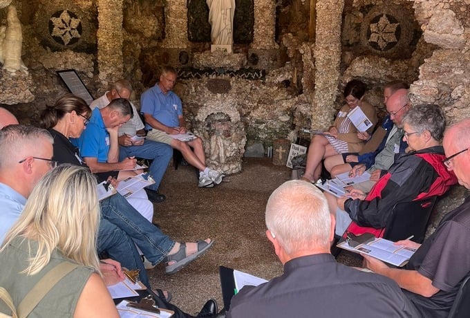 Deacons make pilgrimage to the grotto