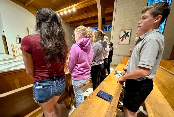 Parish youth gather for weekly morning Mass