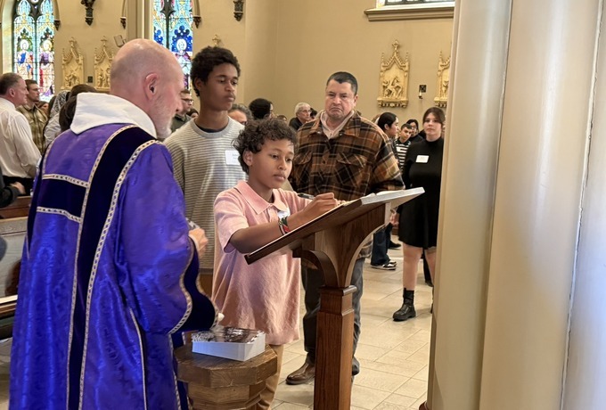 Bishop Keehner elects 65 catechumens for Easter sacraments