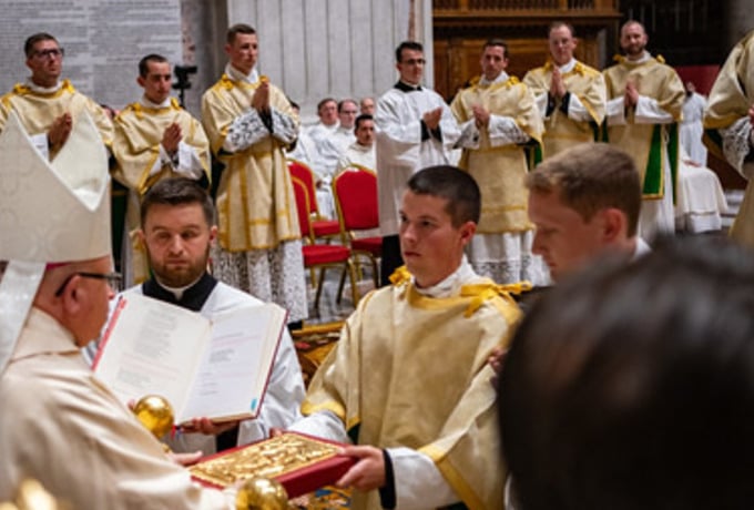 Seminarian ordained transitional deacon in Rome