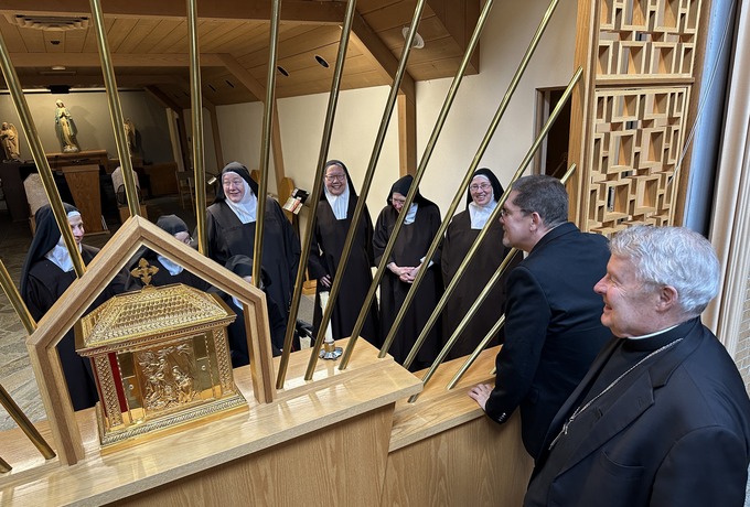 Bishop-elect returns to Iowa for brief visit