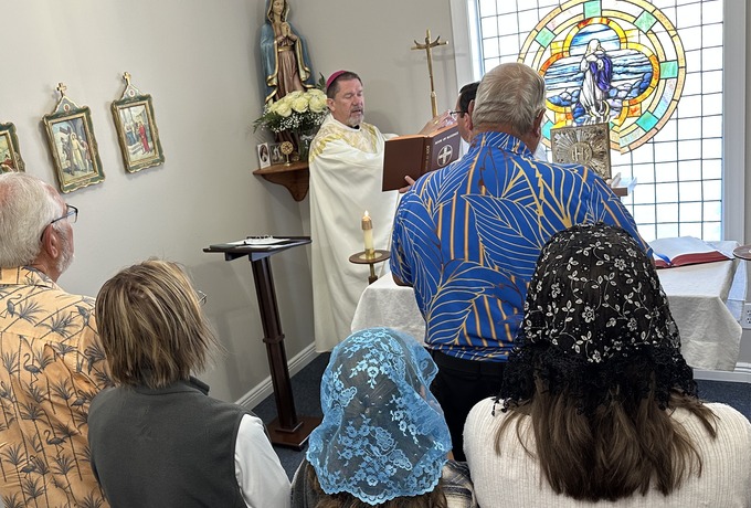 Bishop blesses new tabernacle at Mary's Choice