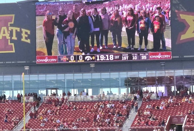 Denison educator receives grant at CyHawk game